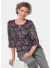 GOLDNER Kurzgröße:  Druckbluse Seidig fließende Druckbluse in schwarz / multicolor