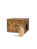 relaxdays Katzenschrank in Dunkelbraun  - (B)80 x (H)50 x (T)53 cm
