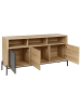 Beliani Sideboard MOINES in Braun/Grau/Schwarz - (W) 140 x (H) 76 x (L) 40 cm
