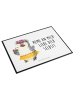 Mr. & Mrs. Panda Arbeitsmatte Pinguin Kokosnuss mit Spruch in Weiß