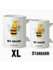 Mr. & Mrs. Panda Weiße Tasse Biene König mit Spruch in Weiß