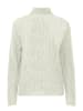 b.young Grobstrick Pullover Troyer Sweater mit Reißverschluss Kragen in Weiß