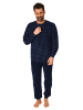 NORMANN Frottee Schlafanzug Pyjama lang Bündchen - 75350 in marine