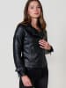 KOROSHI Bestickte Damen-Bikerjacke in Lederoptik in SCHWARZ