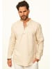 behype Langarmhemd - aus Leinen im Regular-Fit Tunikahmed in Beige