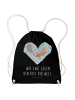 Mr. & Mrs. Panda Jutebeutel Mäuse Herz mit Spruch in Schwarz