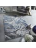 KADIMA DESIGN Luxuriöser Wohnzimmer Teppich mit metallischer Marmorierung in Blau-Grau