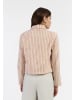 faina Damen Kurze Blazerjacke in Pink Wollweisser Streifen