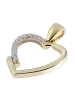 Adeliás Damen Anhänger – Herz Herzanhänger aus 375 Gold mit Zirkonia in gold