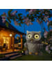 MARELIDA LED Solar Eule auf Schaukel Gartenfigur Tierfigur H: 19cm in grau