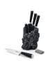 Stoneline Edelstahl Messer Set 5-teilig  mit Messerblock | Excalibur in Schwarz