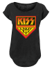 F4NT4STIC Long Cut T-Shirt Kiss Rock Band Army Logo in schwarz