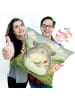 Mr. & Mrs. Panda Kissen Chinchilla Blume Design ohne Spruch in Weiß