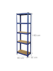 relaxdays Schwerlastregal in Blau - (B)60 x (H)180 x (T)30 cm