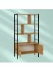 relaxdays Bücherregal in Natur/ Schwarz - (B)74 x (H)154,5 x (T)30 cm