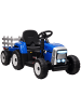 HOMCOM 12V Kinder Aufsitztraktor 3-6 Jahre Blau