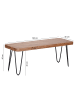 FineBuy Sitzbänk in Braun / Akazie / 120x40x45