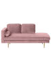 Beliani Chaiselongue MIRAMAS in Rosa/Gold - (W) 171 x (H) 63 x (L) 79 cm linksseitig
