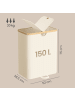 SONGMICS Wäschebox Roxanne in Weiß-Beige - (B)38.5 x (H)75 x (T)52 cm