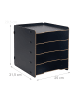 relaxdays Briefablage in Schwarz - (B)25 x (H)29,5 x (T)31,5 cm