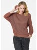 GOLDNER Rippenpullover mit Fledermausärmeln in cognac