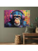 OnlyWow Acrylglasbild Bunte Schimpanse