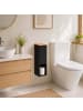 relaxdays Toilettenpapier Aufbewahrung in Schwarz/ Natur - (B)14 x (H)46,5 x (T)14 cm