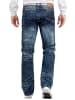KOSMO LUPO Herren Regular Fit Jeans Stonewashed in Blue