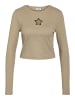 Noisy may Crop Top Langarmshirt mit Cut-out-Detail in Sternform in Khaki-Braun
