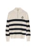 Polo Club Pullover in Ecru-Navyblau