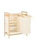 Beliani Wäschekorb TOROTAL in Weiß/Braun - (W) 94 x (H) 78 x (L) 33 cm