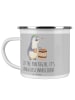 Mr. & Mrs. Panda Camping Emaille Tasse Junggesellenabschied Spaß... in Heather Grey