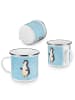 Mr. & Mrs. Panda Emaille Tasse Pinguin Marienkäfer ohne Spruch in Eisblau