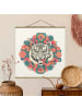 WALLART Stoffbild - L. Graves - Illustration Tiger Mandala Paisley in Rosa