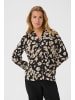 Kaffe Langarm-Bluse KAsomia Loose fit in Black/Sand Leo Print