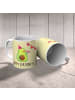 Mr. & Mrs. Panda Camping Tasse Avocado Geburtstag mit Spruch in Gelb Pastell
