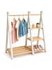 relaxdays Kinderkleiderständer "mit Regal" in Natur/ Weiß - (B)112 x (H)111,5 x (T)48 cm