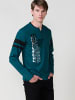 KOROSHI Langarm-t-shirt in petrol
