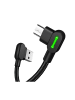 Wisam 2A USB auf Micro USB Ladekabel Winkelstecker,3m (Schwarz)