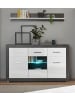 Furn.Design Wandboard weiß Hochglanz, grau Stone, Wandregal 150 cm