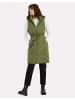 Threadbare Longweste THB Crush Quilted Long Line Gillet in Khaki