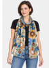 Faera Schal Blumenprint Kurze Fransen Weicher Fall in Beige