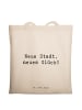 Mr. & Mrs. Panda Tote Bag Spruch Umzug neue Stadt mit Spruch in Creme