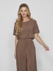 Vila VILA Damen Satin Blusen T-Shirt Halbarm Basic Top VIPLISA in Braun