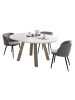 58 aufm Kessel ESSTISCH Rund ausziehbar Edda 1 130x130x78 Küchentisch Asteiche/Weiß