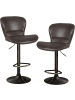 COSTWAY 2er Set Barhocker 47 x 56 x 93-113 cm in Braun