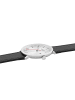 Mondaine Herrenuhr Quarz Doppio mit Lederband Silber / Schwarz
