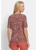GOLDNER Viskoseshirt mit abstraktem Floraldruck in rostrot / koralle / gemustert