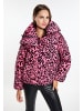 faina Damen Steppjacke Mit Leo-Print in Pink Leo