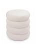 relaxdays Teddyfell Hocker in Creme - (H)47 x Ø 42 cm